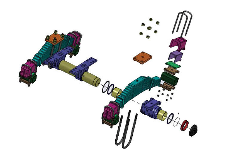 低台单点悬挂配辐条式车轴